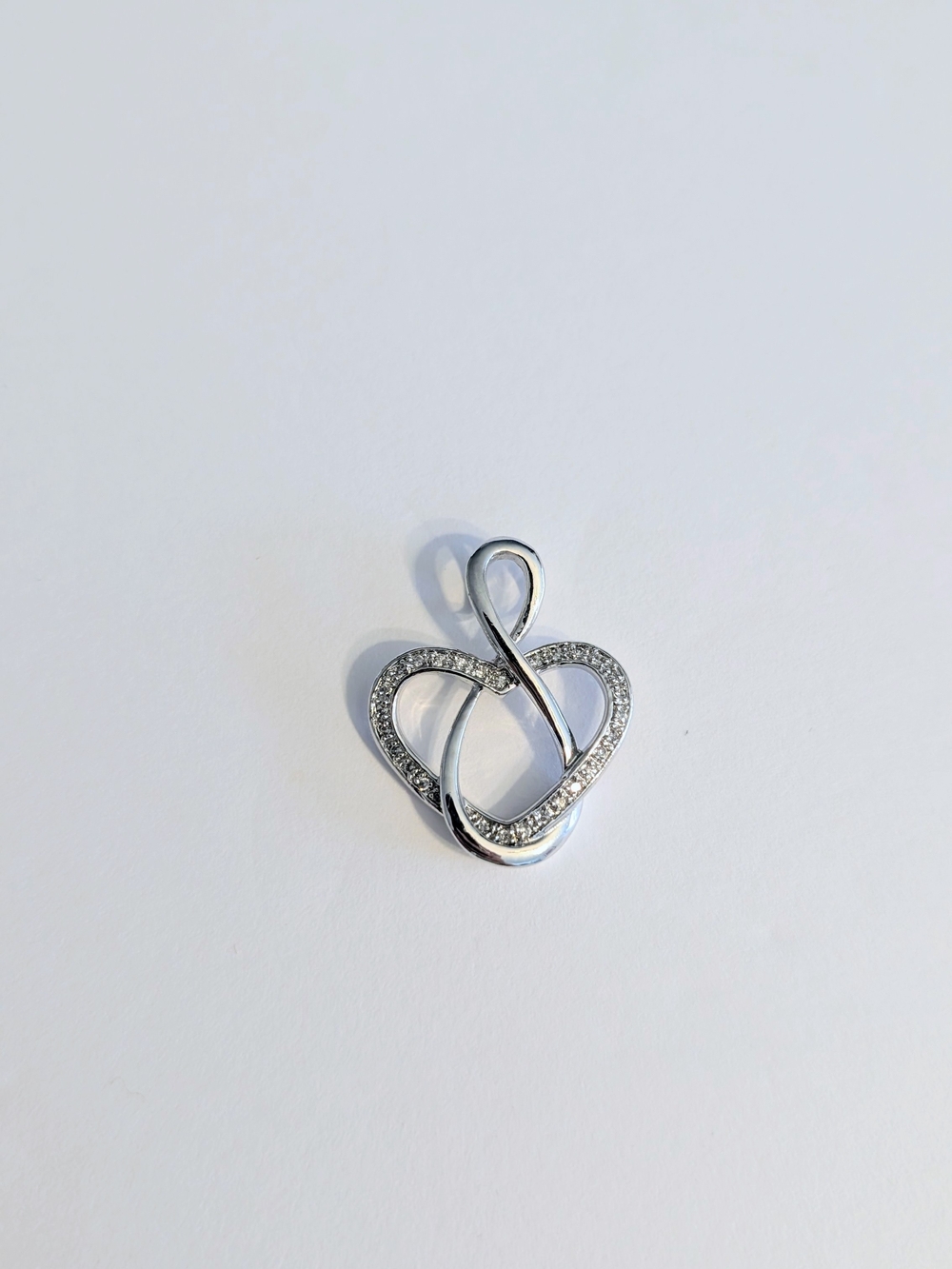 Vintage Y2K Danbury Mint D†B Sterling Silver 925 Pavé CZ Angel Heart Friendship